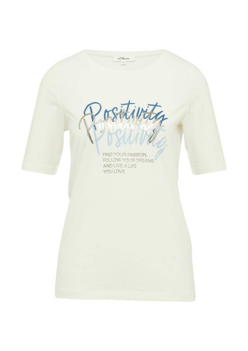 s.Oliver Red Label - Jersey-T-Shirt im Slim Fit mit Frontprint weiß - Gr. - 34 von s.Oliver Red Label