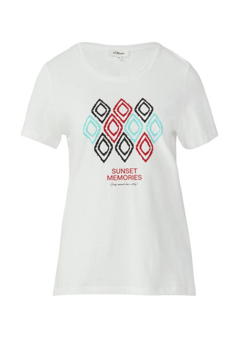 s.Oliver Red Label - Jersey-T-Shirt mit Frontprint weiß - Gr. - 36 von s.Oliver Red Label