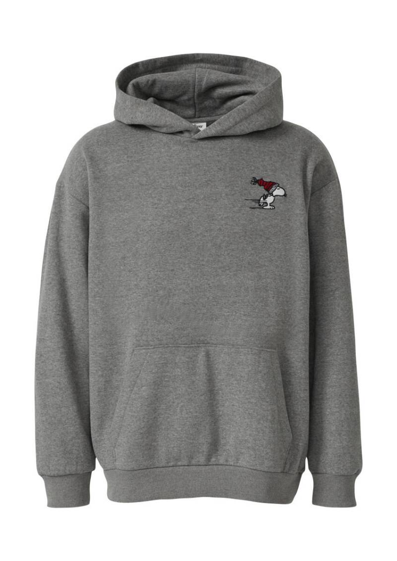 s.Oliver Red Label - Kapuzen-Sweatshirt im Relaxed Fit mit Peanuts-Artwork grau - Gr. - XL von s.Oliver Red Label