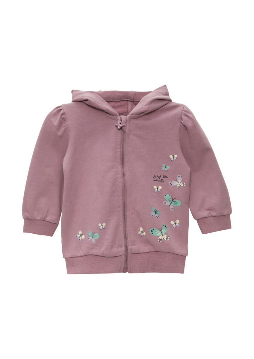 s.Oliver Red Label - Kapuzenjacke mit Glitzerprint violet - Gr. - 74 von s.Oliver Red Label