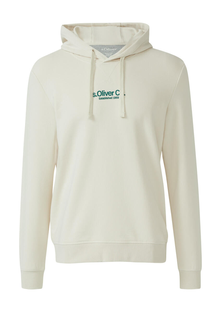s.Oliver Red Label - Kapuzenpullover aus Baumwollmix mit Label-Print beige - Gr. - S von s.Oliver Red Label