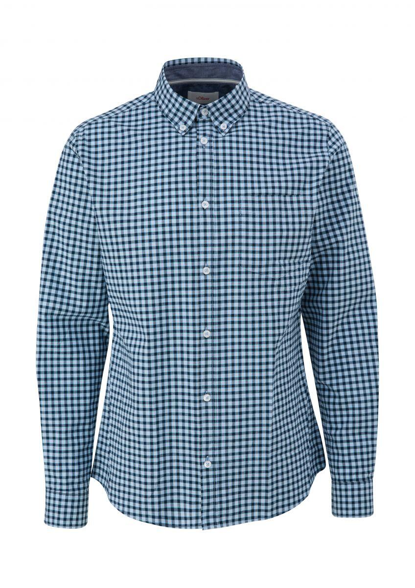 s.Oliver Red Label - Karohemd aus Baumwollstretch blau - Gr. - S von s.Oliver Red Label