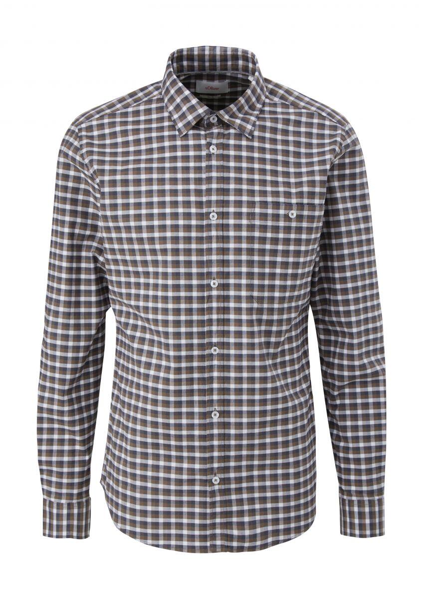 s.Oliver Red Label - Karohemd aus Baumwollstretch braun - Gr. - S von s.Oliver Red Label