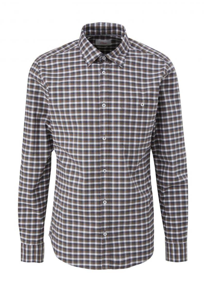 s.Oliver Red Label - Karohemd aus Baumwollstretch braun - Gr. - S von s.Oliver Red Label