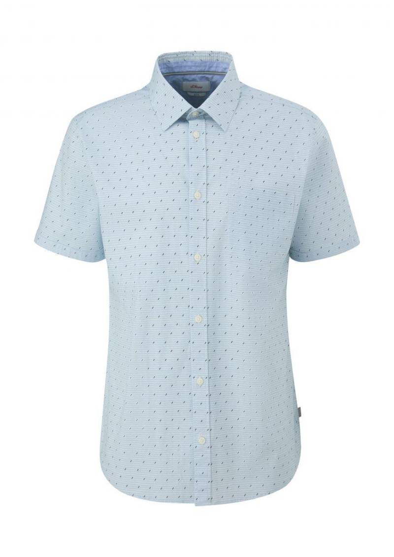 s.Oliver Red Label - Kurzarmhemd mit aufgesetzter Tasche blau - Gr. - L von s.Oliver Red Label