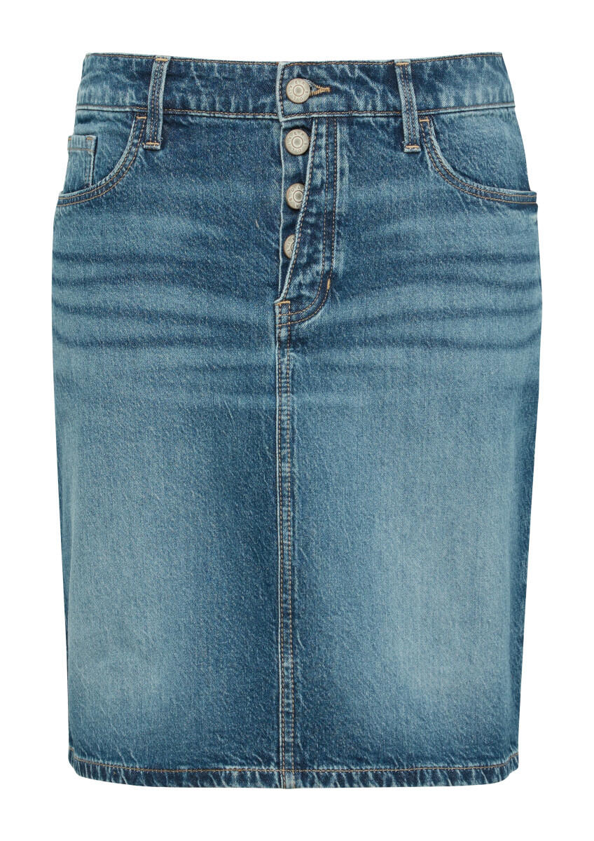 s.Oliver Red Label - Kurzer Jeans-Rock mit Knopfdetail blau - Gr. - 44 von s.Oliver Red Label