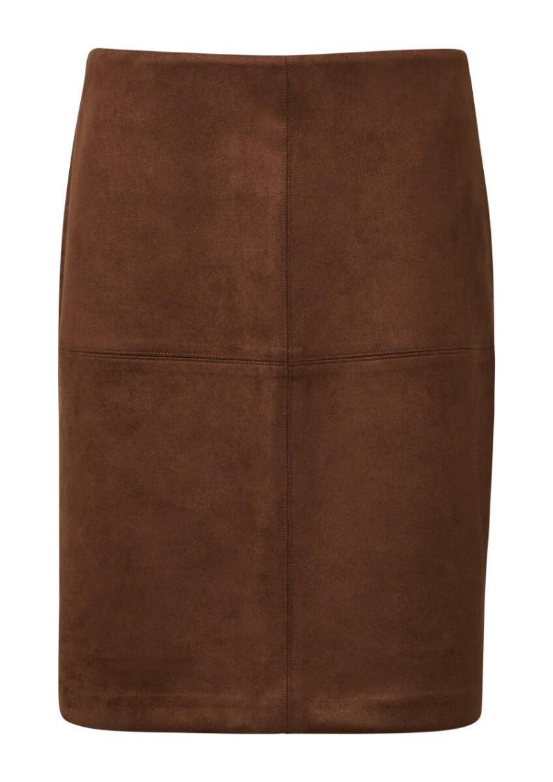 s.Oliver Red Label - Kurzer Rock aus aufgerautem Lederimitat braun - Gr. - 42 von s.Oliver Red Label