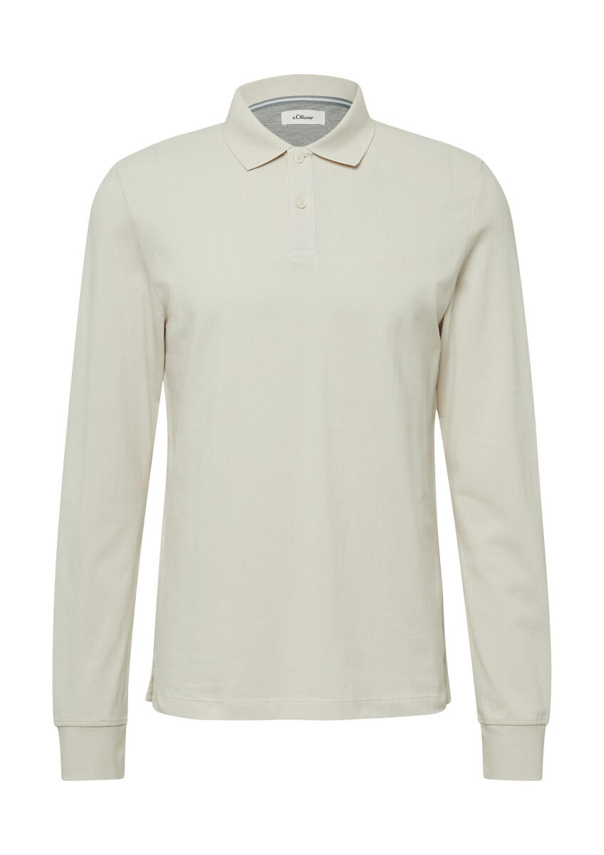 s.Oliver Red Label - Langarm-Poloshirt aus Baumwoll-Piqué mit Bündchen weiß - Gr. - M von s.Oliver Red Label