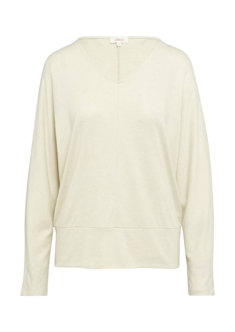 s.Oliver Red Label - Langarm-Shirt in Feinstrick-Optik beige - Gr. - 34 von s.Oliver Red Label