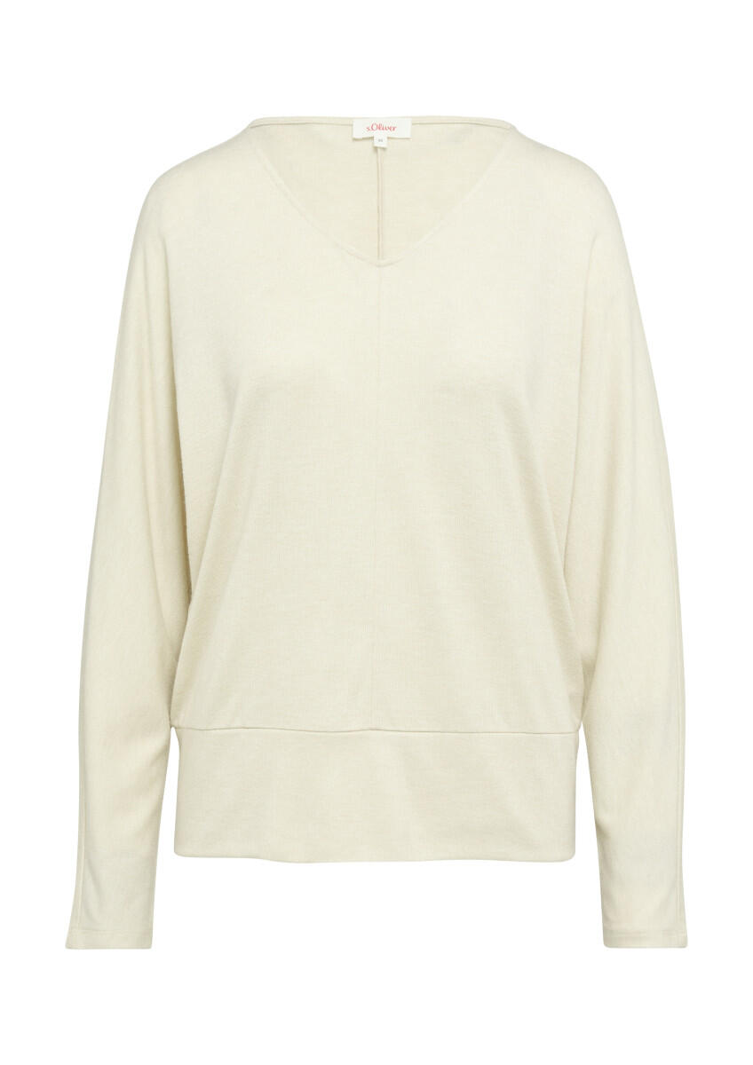 s.Oliver Red Label - Langarm-Shirt in Feinstrick-Optik beige - Gr. - 38 von s.Oliver Red Label