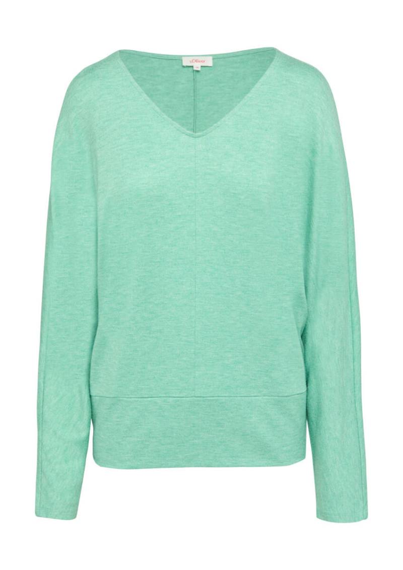 s.Oliver Red Label - Langarm-Shirt in Feinstrick-Optik grün - Gr. - 36 von s.Oliver Red Label