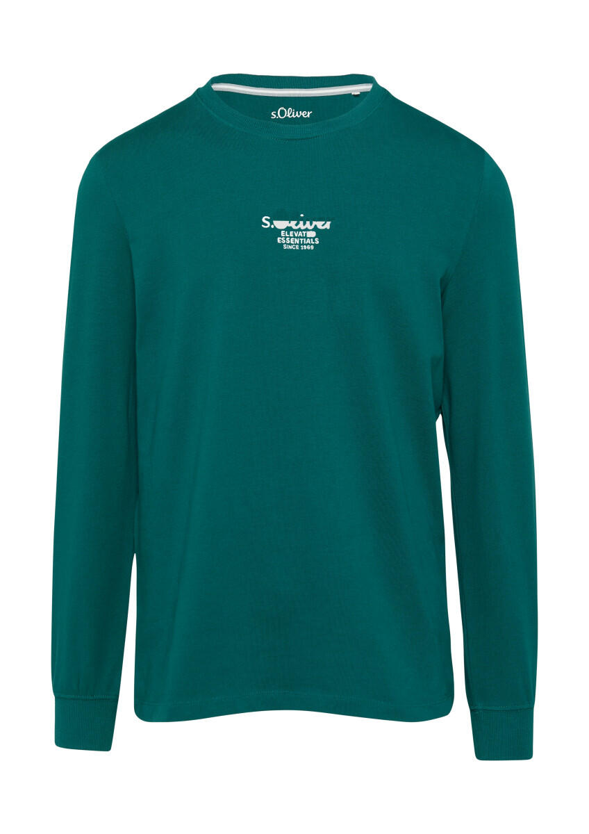 s.Oliver Red Label - Langarm-Shirt mit Logo-Stickerei blau - Gr. - L von s.Oliver Red Label