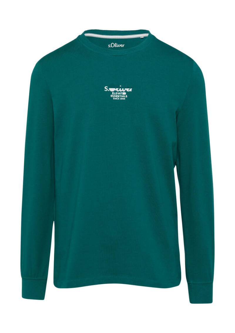 s.Oliver Red Label - Langarm-Shirt mit Logo-Stickerei blau - Gr. - L von s.Oliver Red Label