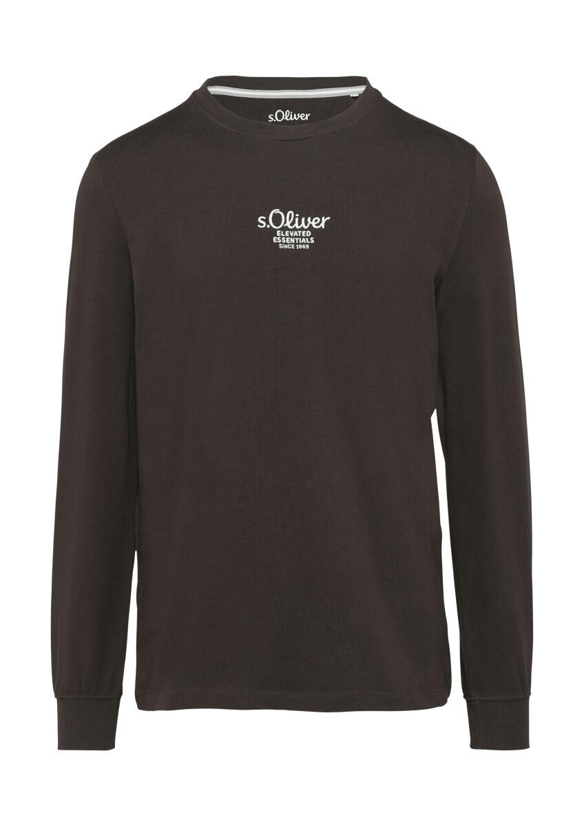 s.Oliver Red Label - Langarm-Shirt mit Logo-Stickerei braun - Gr. - XXL von s.Oliver Red Label