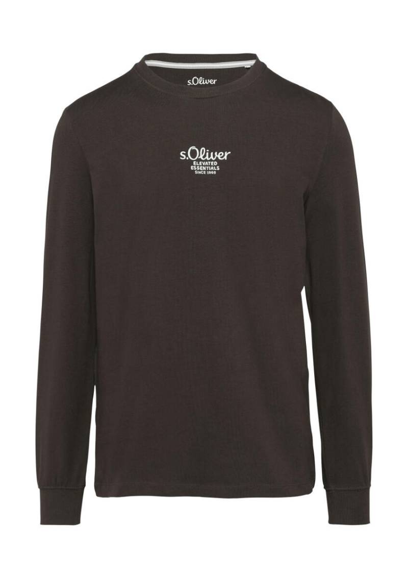 s.Oliver Red Label - Langarm-Shirt mit Logo-Stickerei braun - Gr. - XXL von s.Oliver Red Label