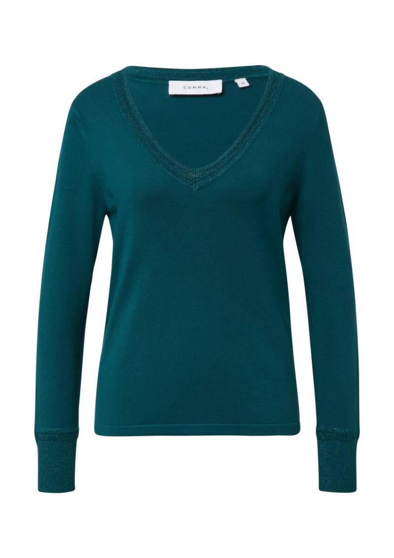 comma - Feinstrickpullover blau - Gr. - 38 von comma