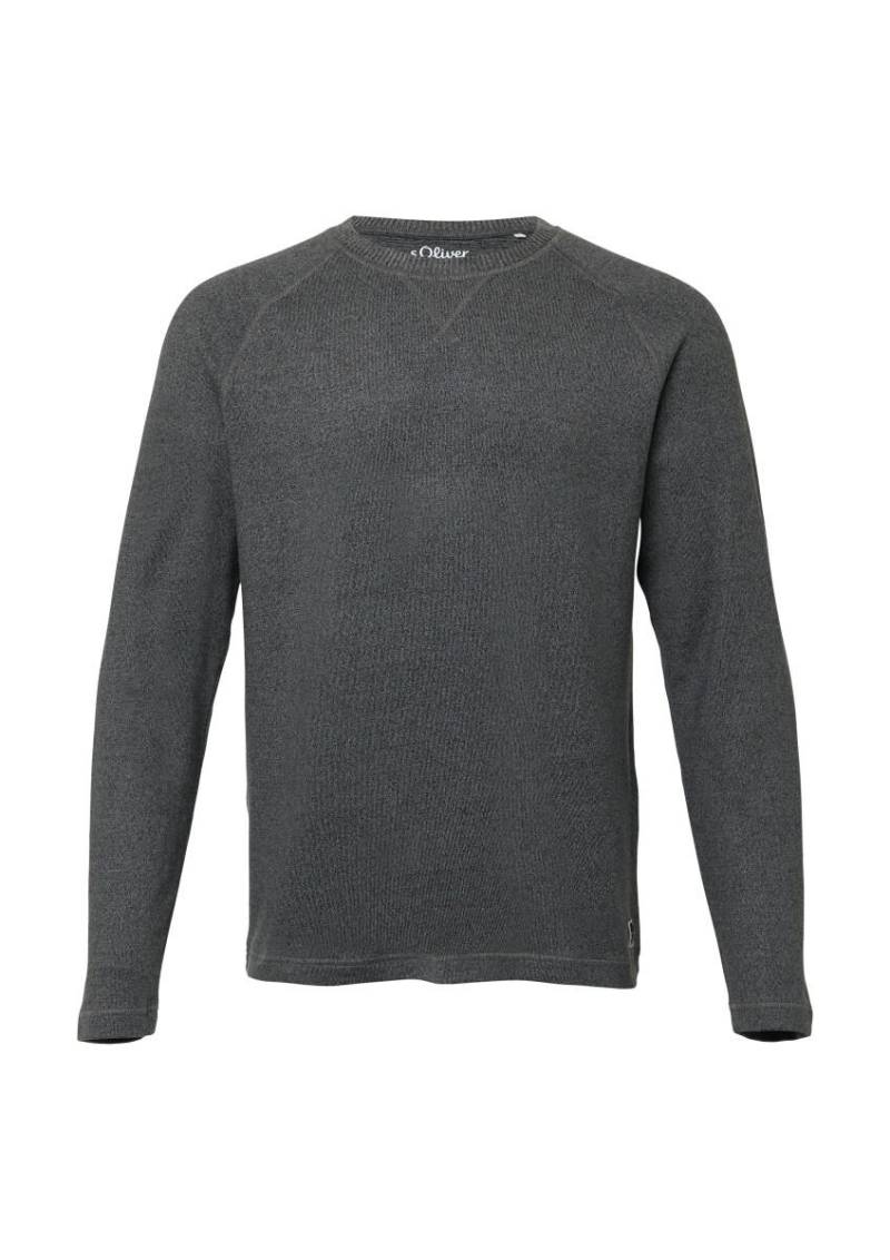 s.Oliver Red Label - Leichter Strickpullover mit Triangel-Detail grau - Gr. - XXL von s.Oliver Red Label