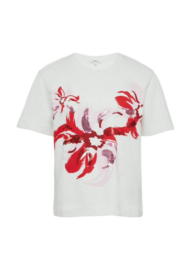 s.Oliver Red Label - Leichtes Kurzarm-Sweatshirt weiß - Gr. - 34 von s.Oliver Red Label