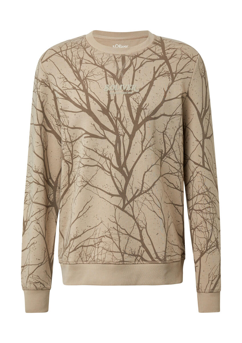 s.Oliver Red Label - Leichtes Sweatshirt mit All-over-Print beige - Gr. - M von s.Oliver Red Label
