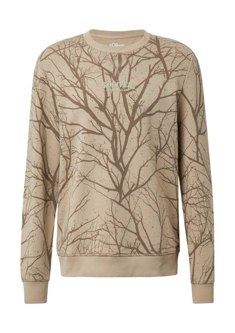 s.Oliver Red Label - Leichtes Sweatshirt mit All-over-Print beige - Gr. - S von s.Oliver Red Label