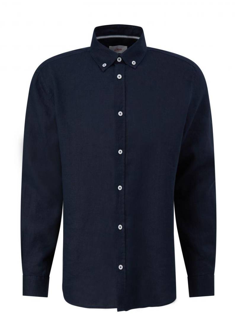 s.Oliver Red Label - Leinenhemd mit Button-Down-Kragen blau - Gr. - XL von s.Oliver Red Label