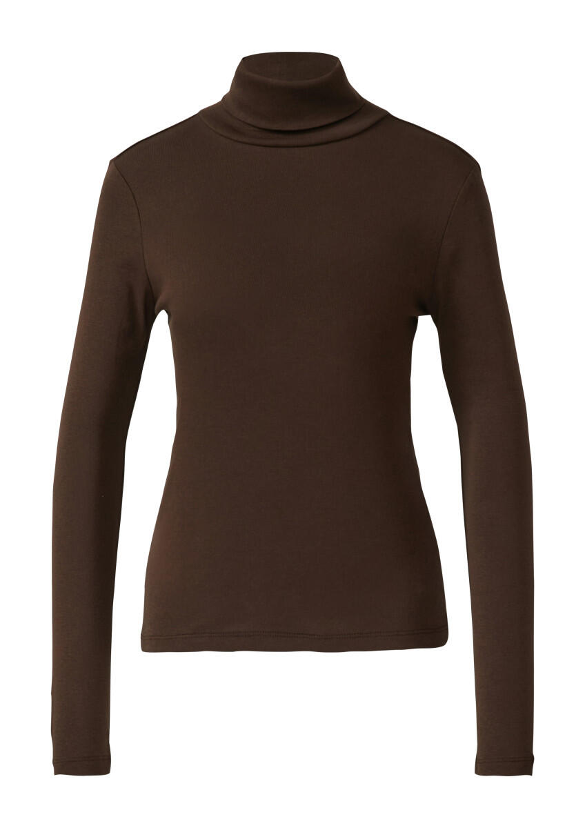 s.Oliver Red Label - Longsleeve im Slim Fit mit Rollkragen braun - Gr. - 34 von s.Oliver Red Label