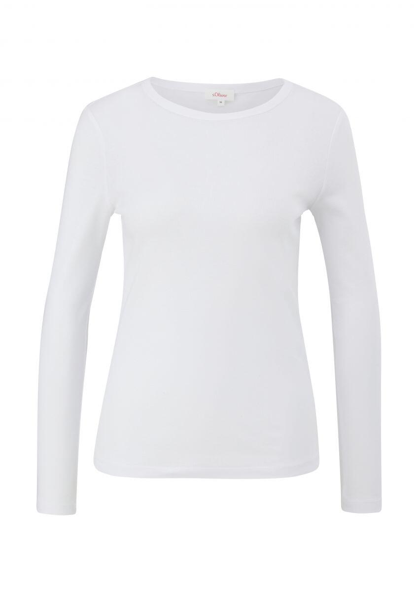 s.Oliver Red Label - Longsleeve mit Rippstruktur weiß - Gr. - 34 von s.Oliver Red Label
