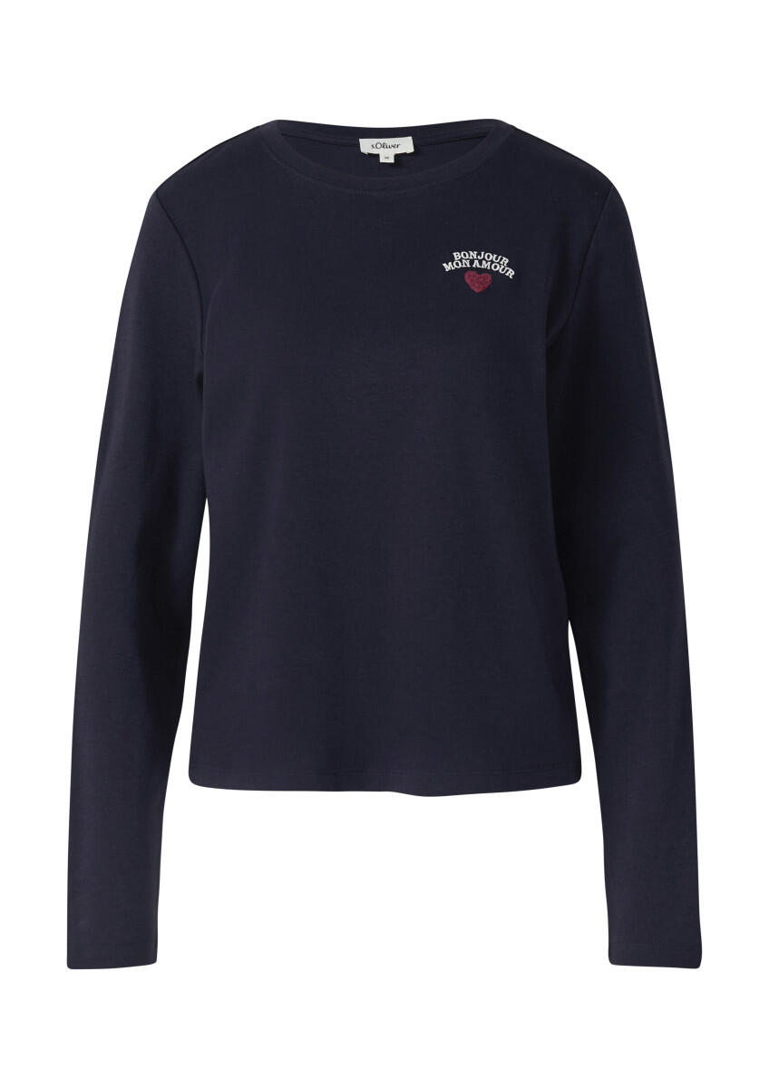 s.Oliver Red Label - Longsleeve mit Stickerei-Detail blau - Gr. - 34 von s.Oliver Red Label