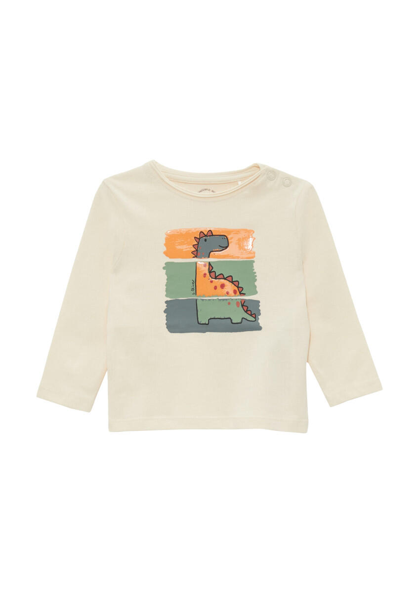 s.Oliver Red Label - Longsleeve mit gummiertem Print beige - Gr. - 62 von s.Oliver Red Label
