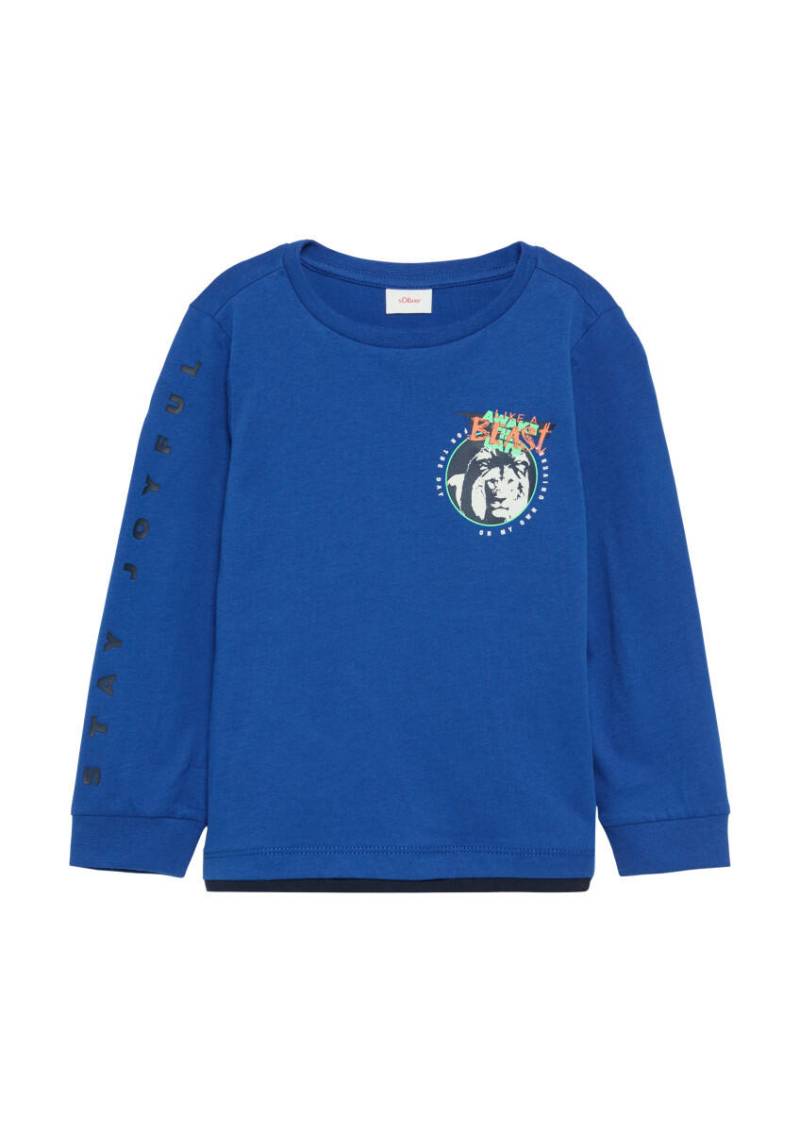 s.Oliver Red Label - Longsleeve mit gummierten Prints blau von s.Oliver Red Label