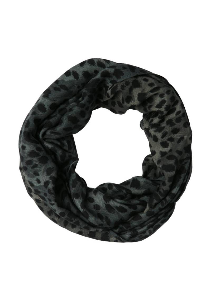 s.Oliver Red Label - Loop-Schal mit Allover-Animal-Muster grau/schwarz - Gr. - ONE SIZE von s.Oliver Red Label