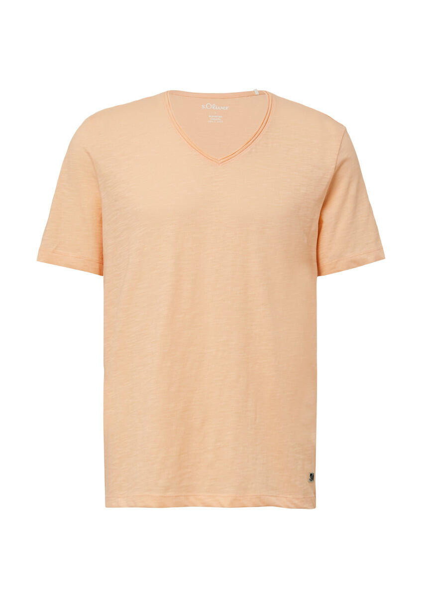 s.Oliver Red Label - Luftiges T-Shirt mit V-Ausschnitt orange - Gr. - S von s.Oliver Red Label