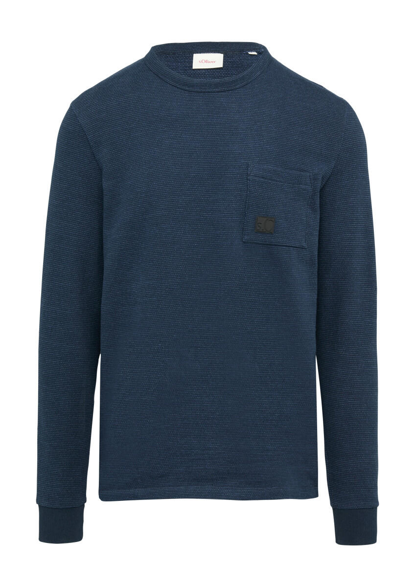 s.Oliver Red Label - Meliertes Longsleeve mit aufgesetzter Brusttasche blau - Gr. - XXL von s.Oliver Red Label