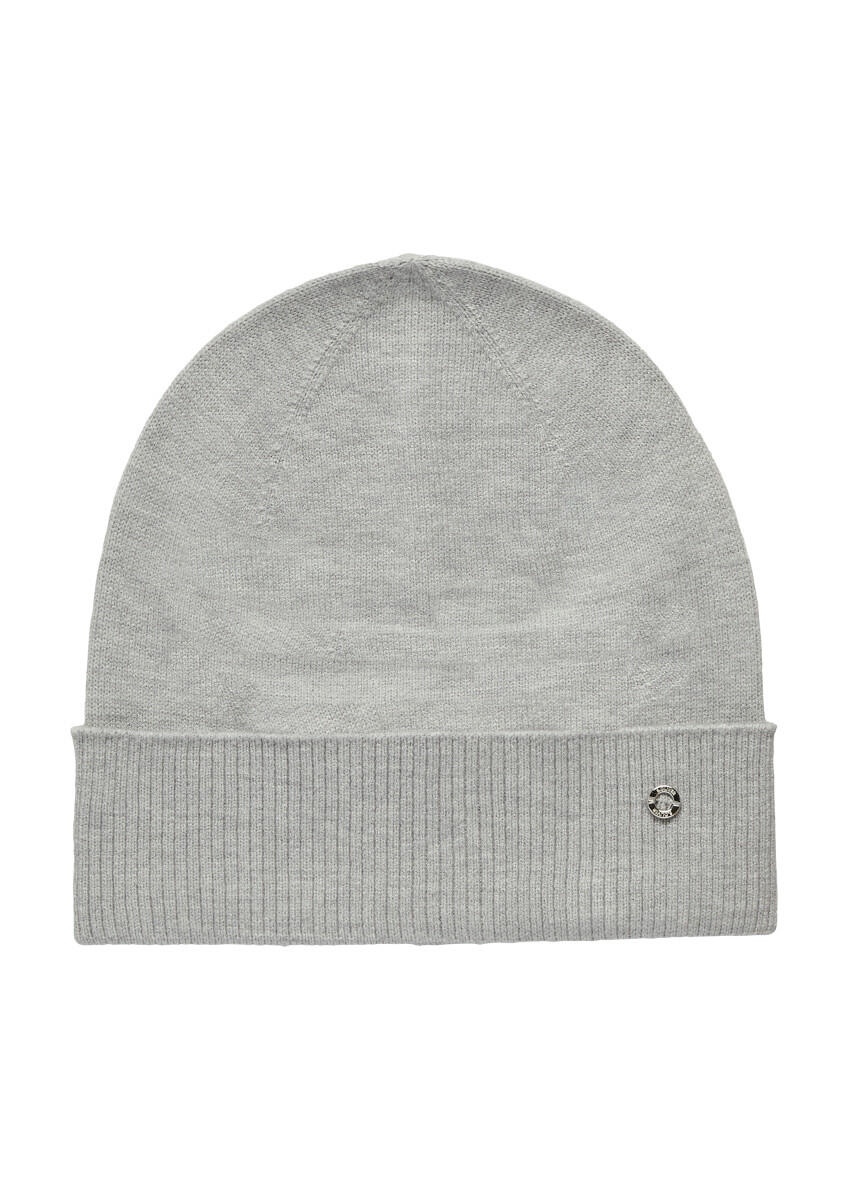 s.Oliver Red Label - Mütze aus Feinstrick mit Logo-Ring grau - Gr. - ONE SIZE von s.Oliver Red Label