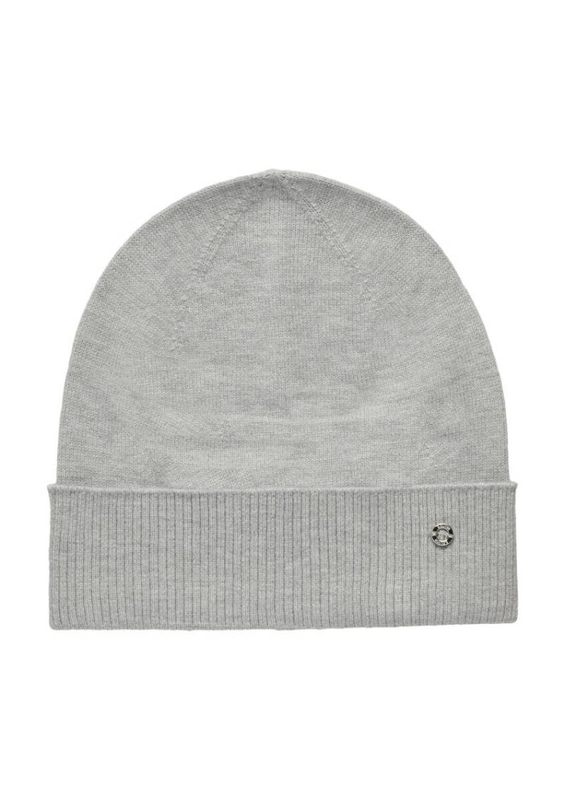 s.Oliver Red Label - Mütze aus Feinstrick mit Logo-Ring grau - Gr. - ONE SIZE von s.Oliver Red Label