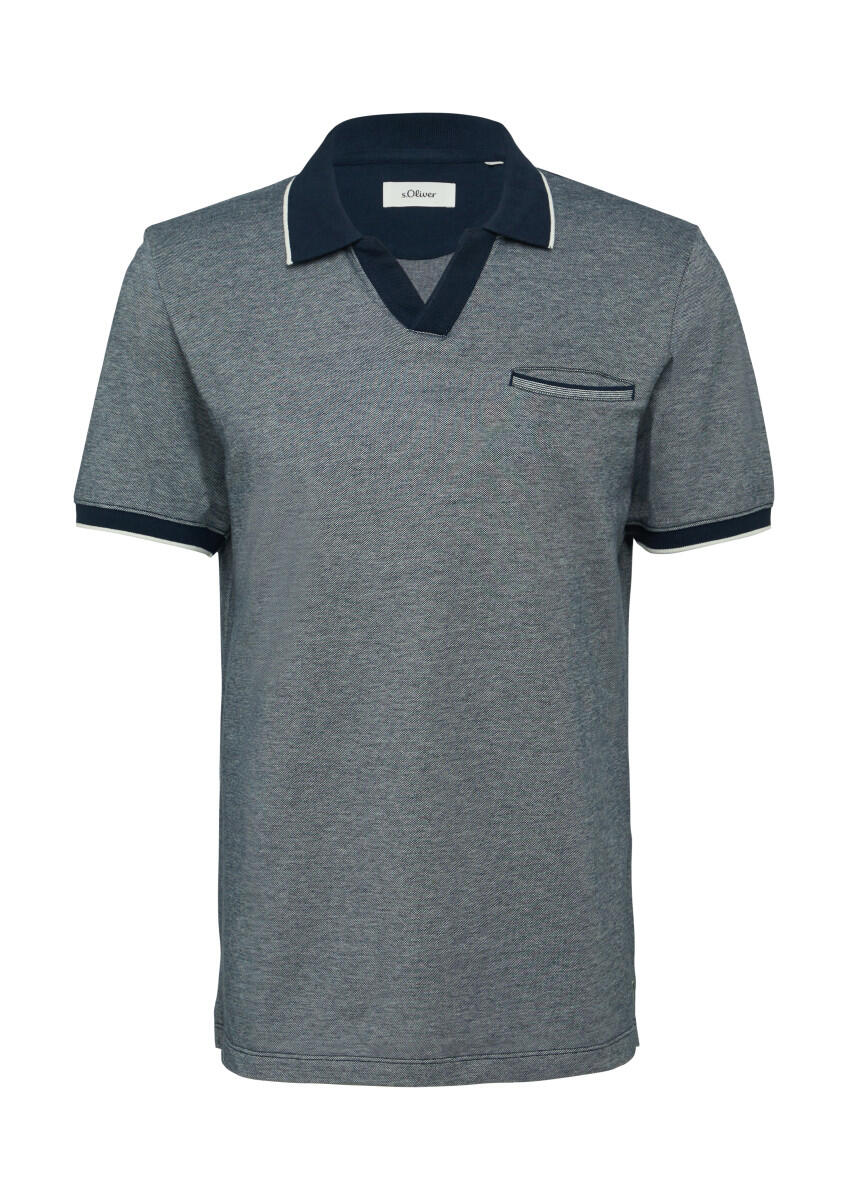 s.Oliver Red Label - Poloshirt aus Bicolour-Piqué blau - Gr. - XXL von s.Oliver Red Label