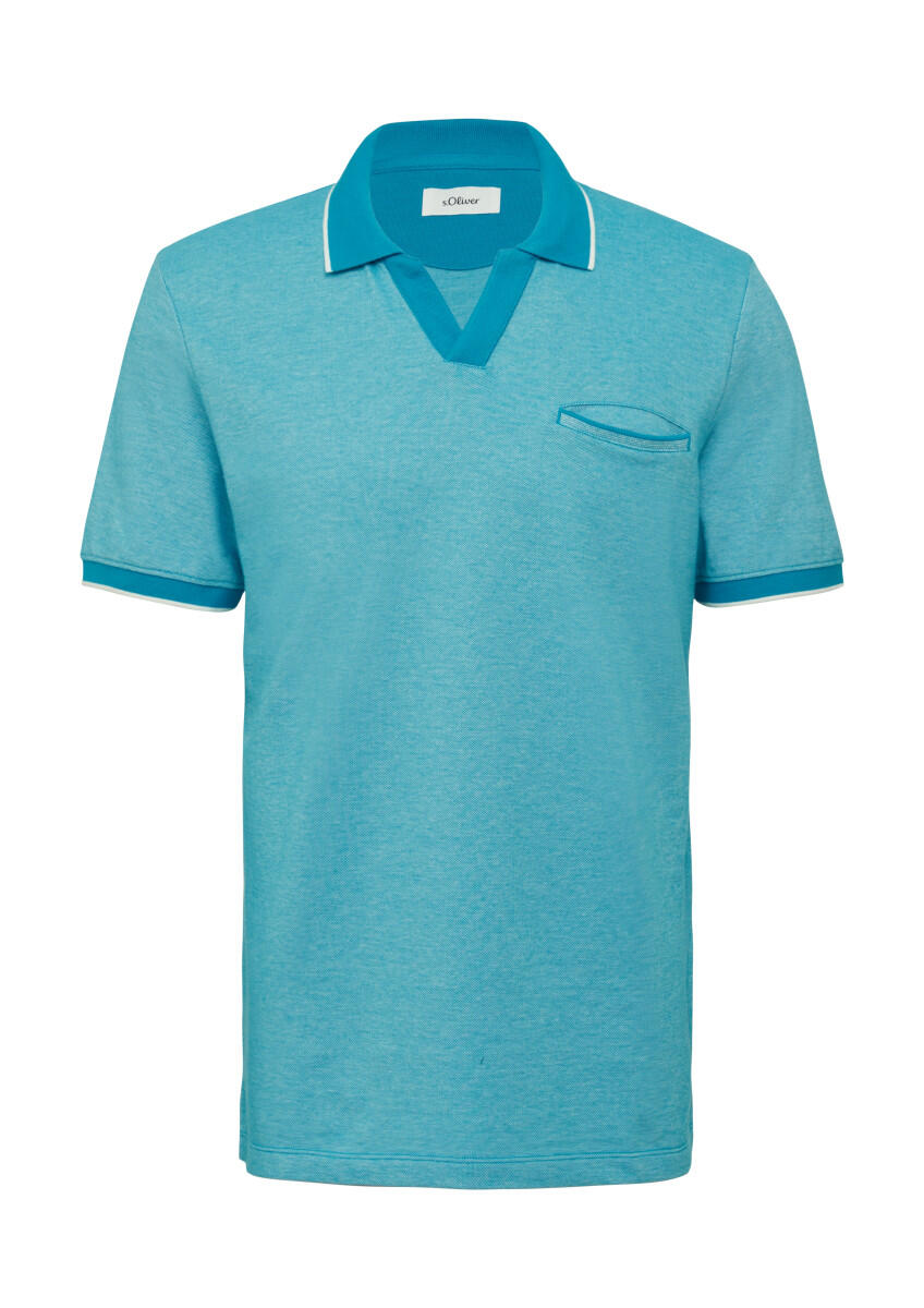 s.Oliver Red Label - Poloshirt aus Bicolour-Piqué blau - Gr. - XXL von s.Oliver Red Label