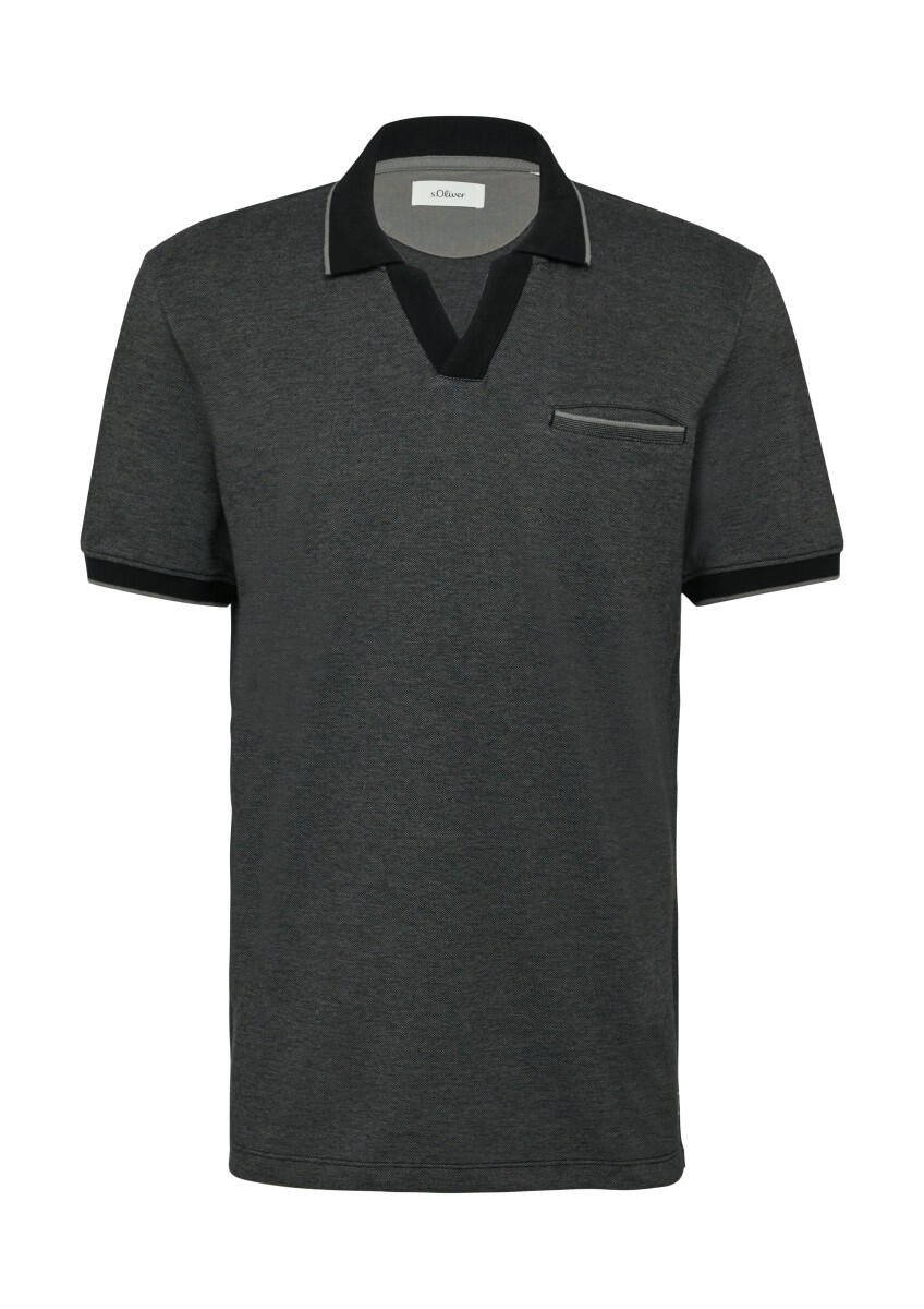 s.Oliver Red Label - Poloshirt aus Bicolour-Piqué grau - Gr. - XXL von s.Oliver Red Label