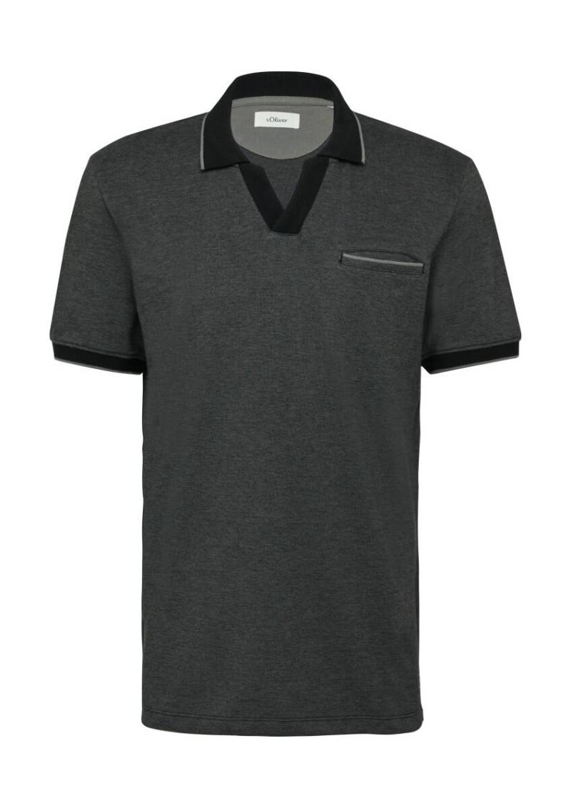 s.Oliver Red Label - Poloshirt aus Bicolour-Piqué grau - Gr. - XXL von s.Oliver Red Label