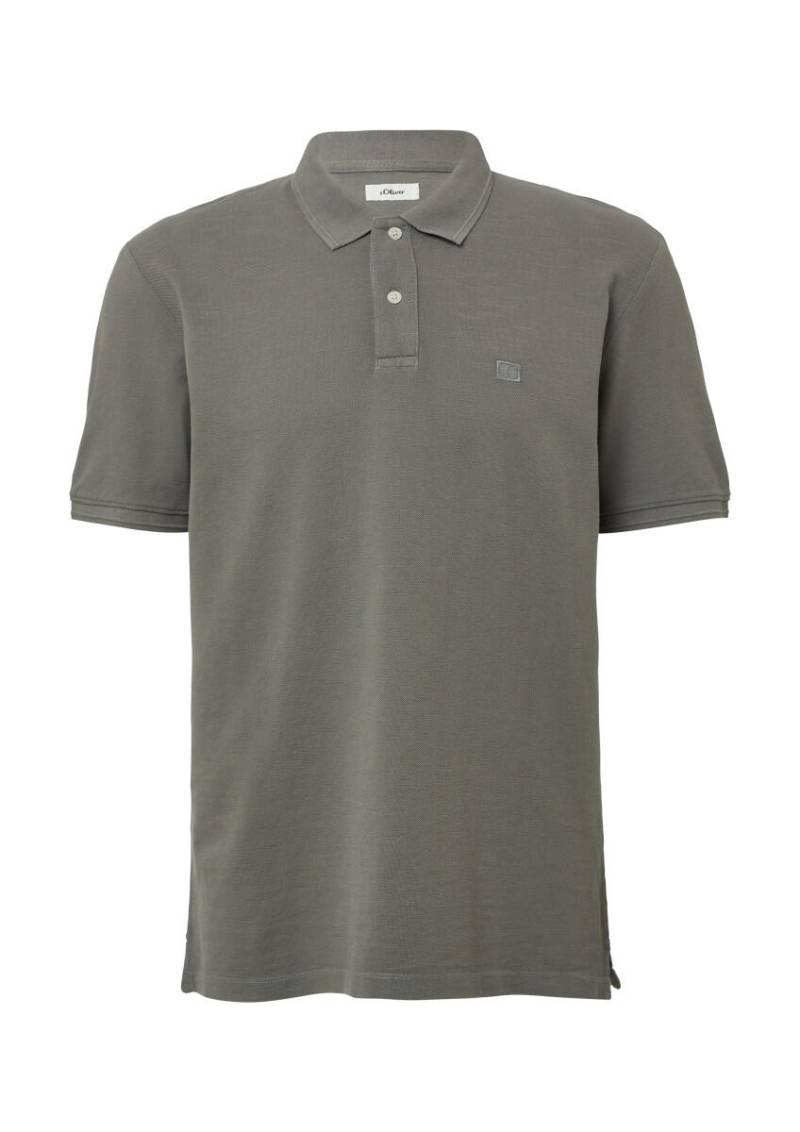 s.Oliver Red Label - Poloshirt mit Flammgarnstruktur grau - Gr. - M von s.Oliver Red Label