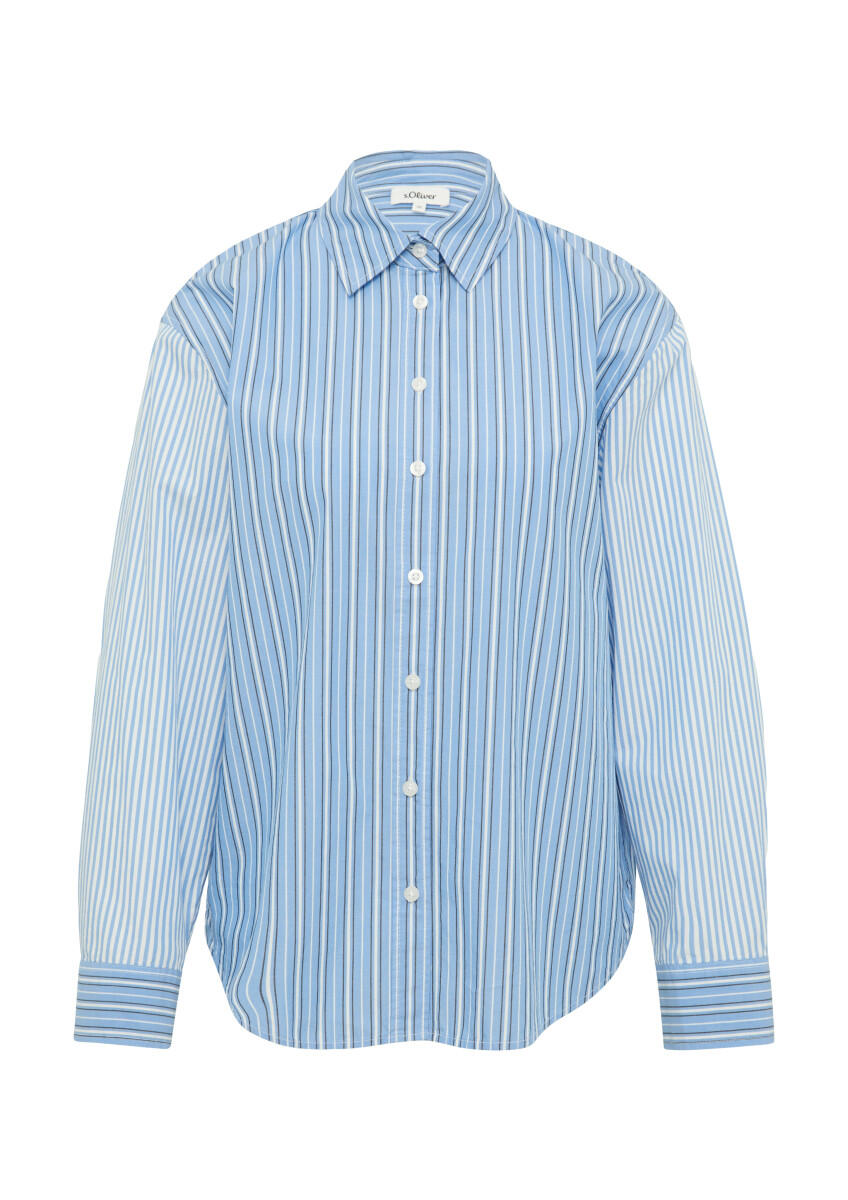 s.Oliver Red Label - Popeline-Bluse im Relaxed Fit blau - Gr. - 42 von s.Oliver Red Label