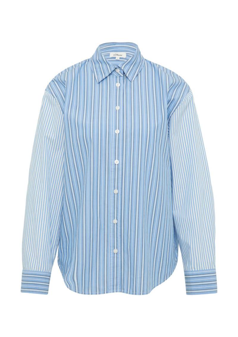 s.Oliver Red Label - Popeline-Bluse im Relaxed Fit blau - Gr. - 42 von s.Oliver Red Label