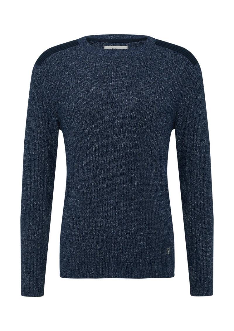 s.Oliver Red Label - Pullover aus Moulinégarn mit Schultereinsätzen blau - Gr. - S von s.Oliver Red Label