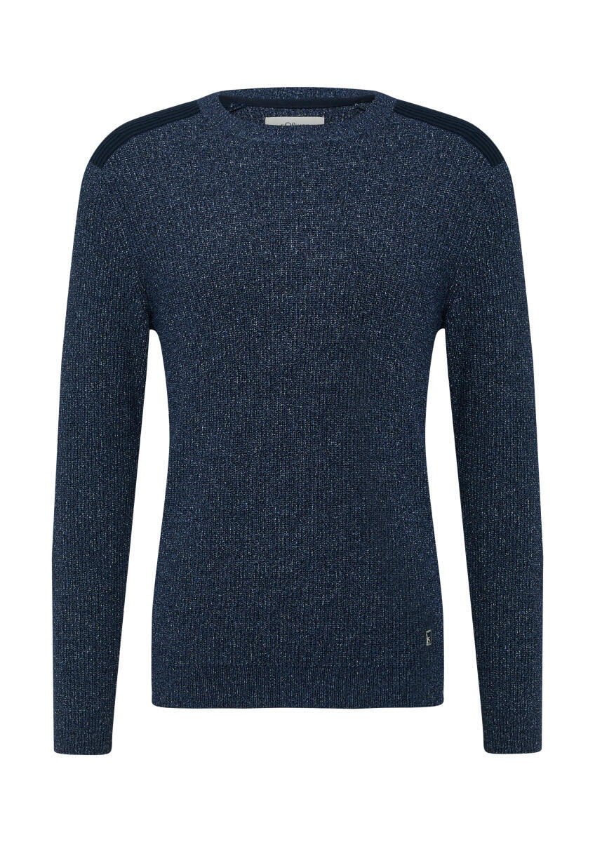 s.Oliver Red Label - Pullover aus Moulinégarn mit Schultereinsätzen blau - Gr. - XL von s.Oliver Red Label