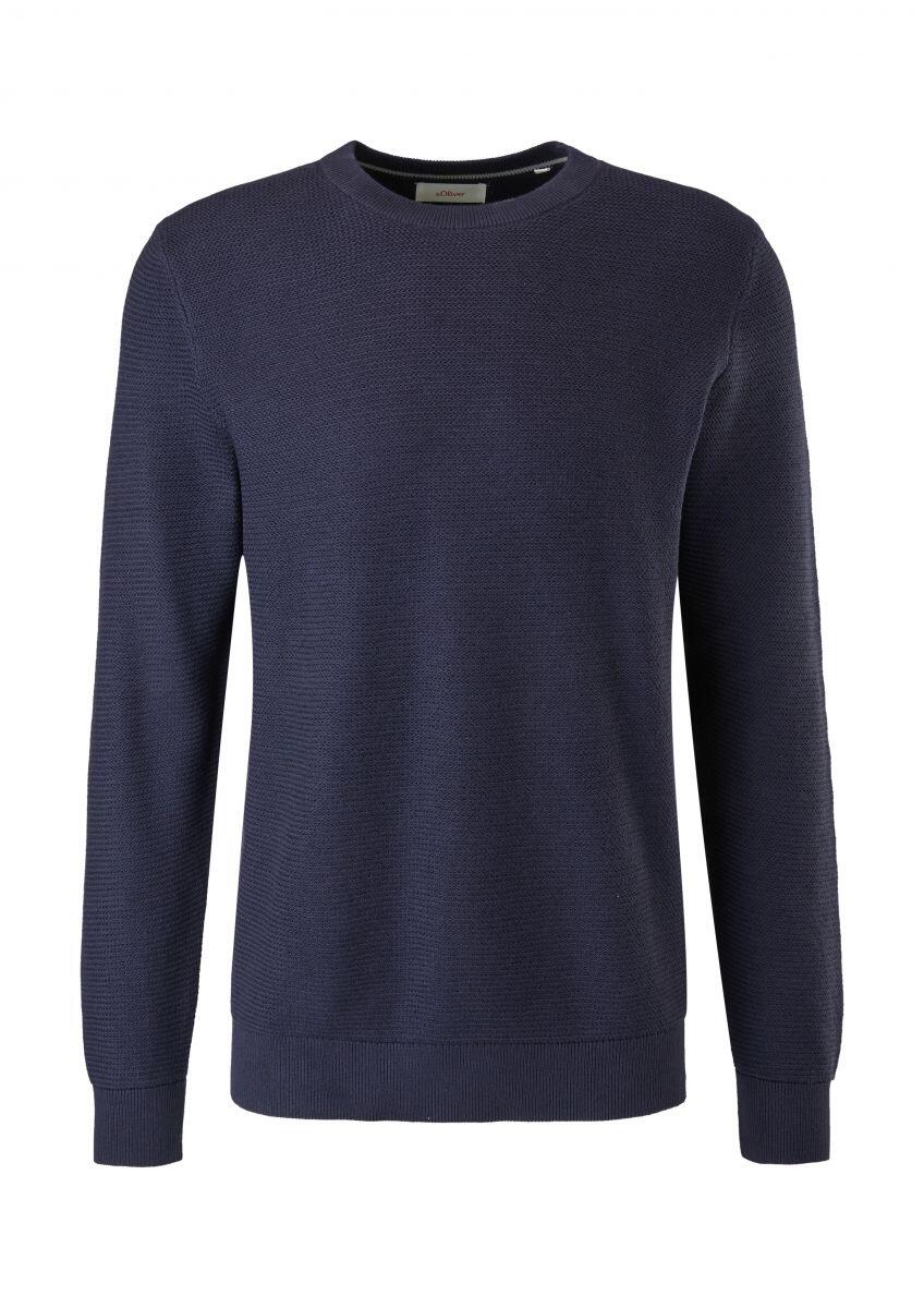s.Oliver Red Label - Pullover aus Strukturstrick blau - Gr. - L von s.Oliver Red Label