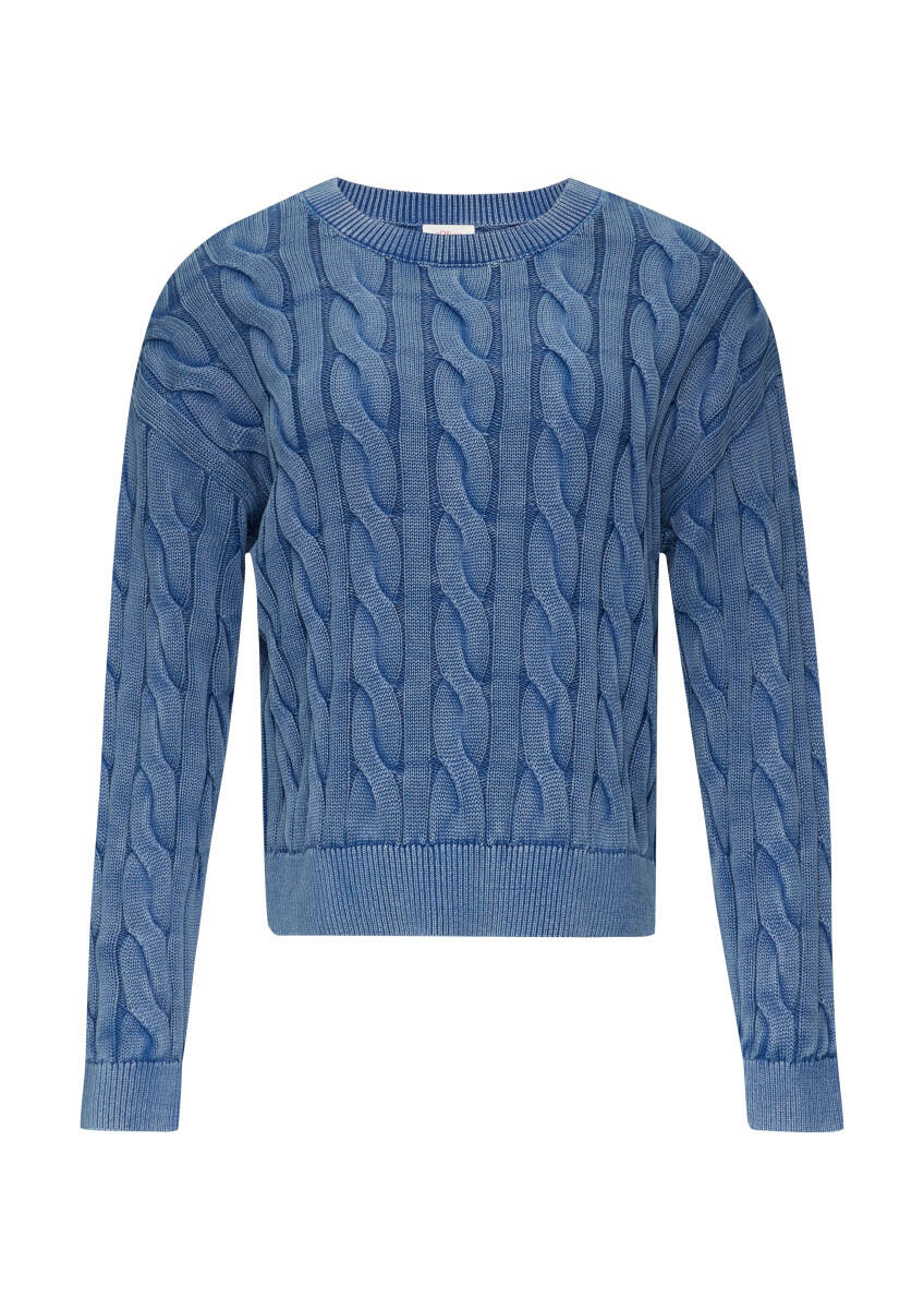 s.Oliver Red Label - Pullover mit Zopfstrickmuster blau - Gr. - 38 von s.Oliver Red Label