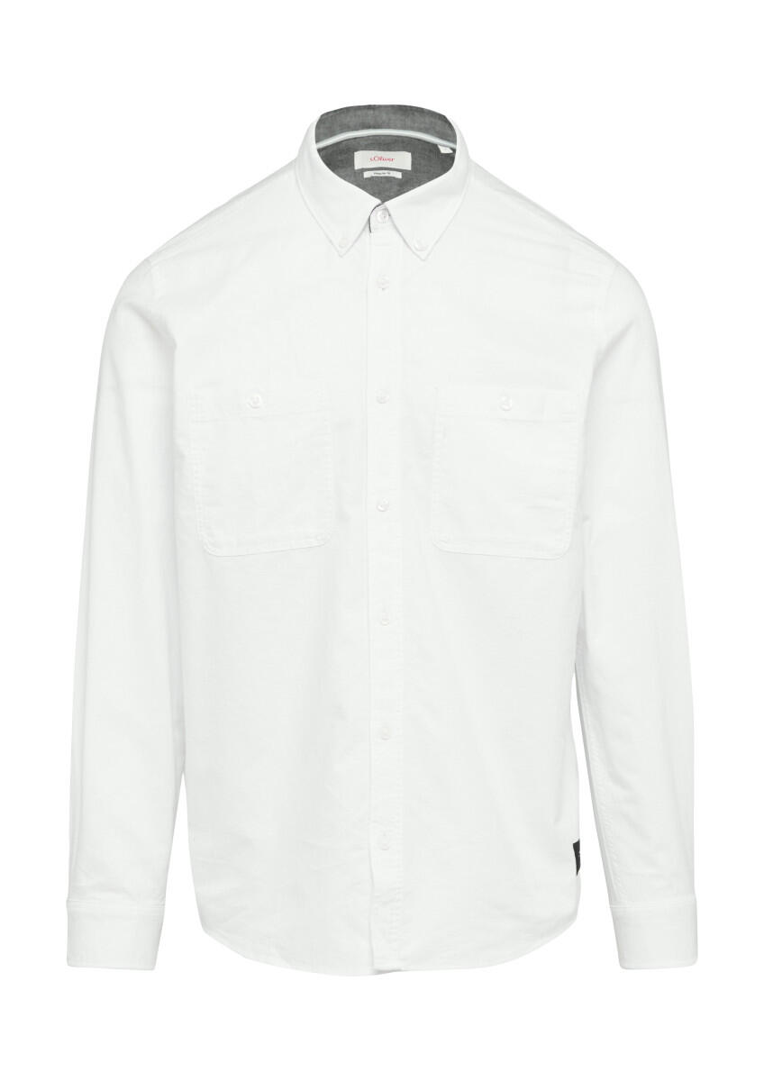 s.Oliver Red Label - Regular Fit: Baumwollhemd mit Button-Down-Kragen weiß - Gr. - M von s.Oliver Red Label