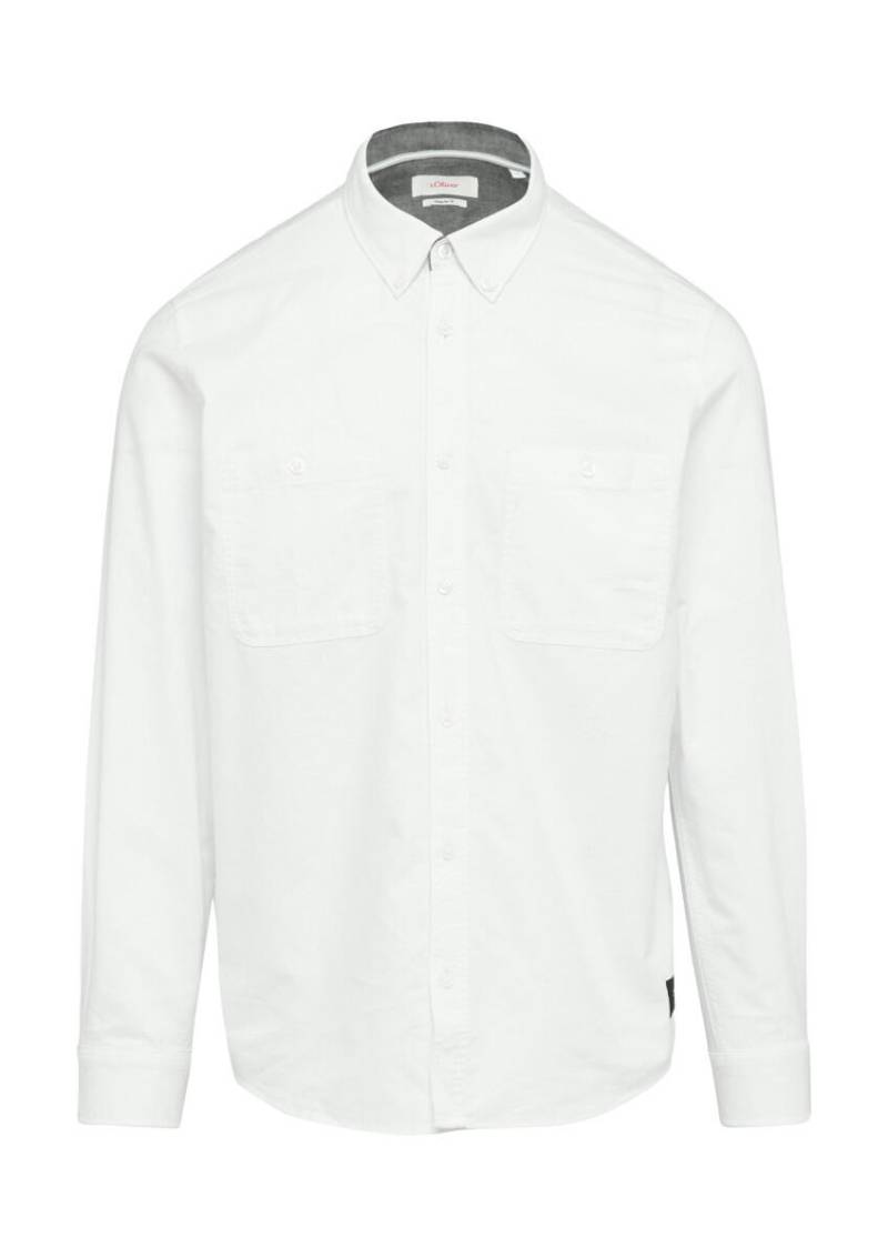 s.Oliver Red Label - Regular Fit: Baumwollhemd mit Button-Down-Kragen weiß - Gr. - M von s.Oliver Red Label