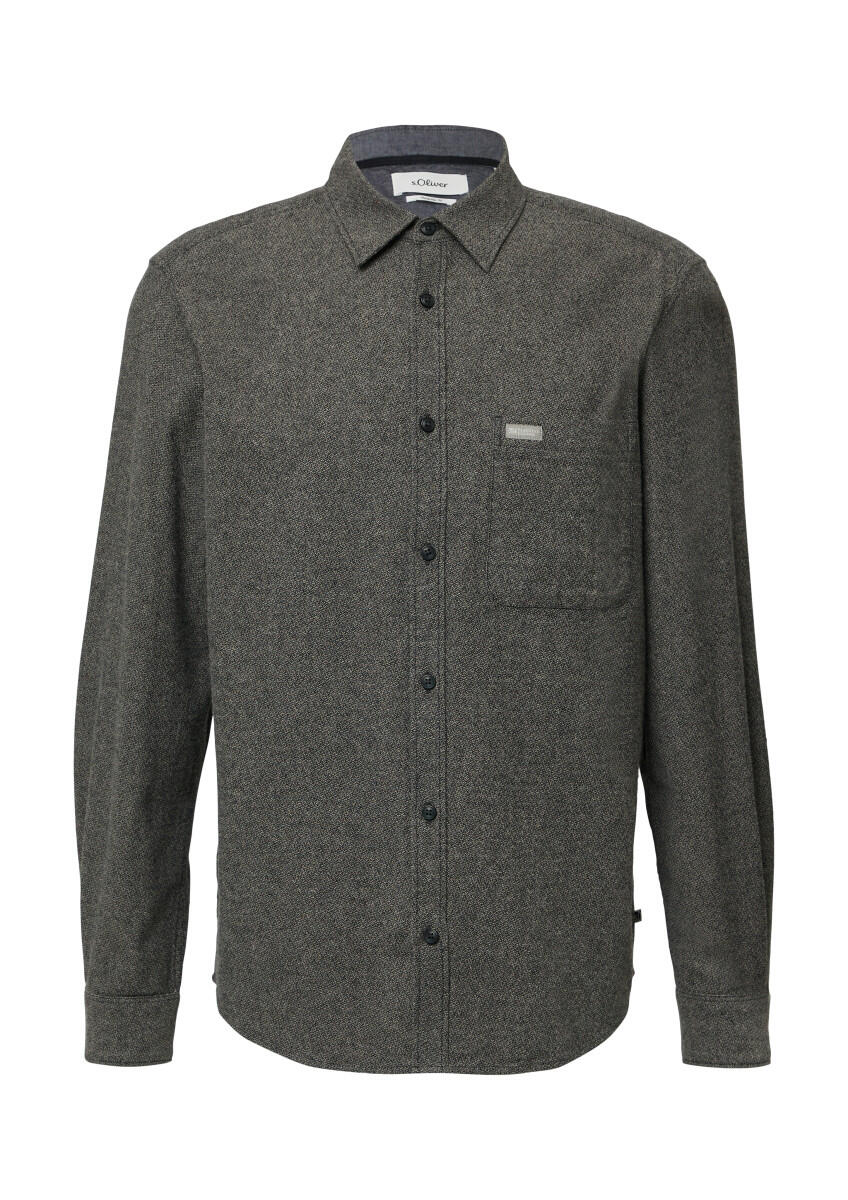 s.Oliver Red Label - Regular Fit: Gewaschenes Hemd aus Baumwolle grau/schwarz - Gr. - S von s.Oliver Red Label