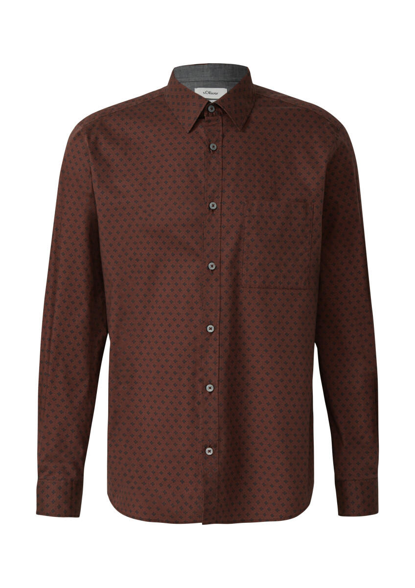 s.Oliver Red Label - Regular Fit: Hemd mit Allover-Print und Brusttasche rot - Gr. - XL von s.Oliver Red Label